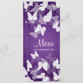 Menu pourpre de mariage de papillons évasifs (Devant / Derrière)