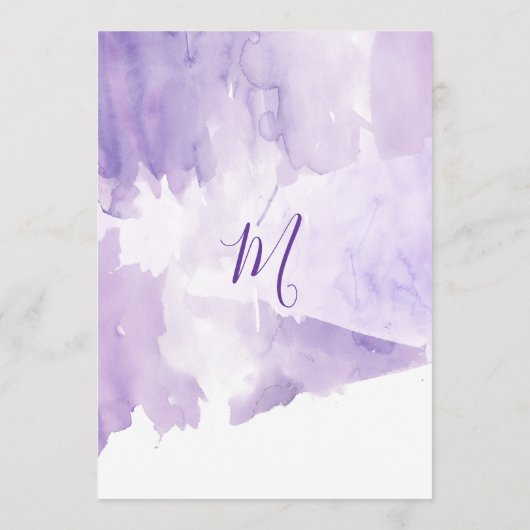 Menu pourpre violet de mariage d'éclaboussure (Dos)