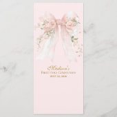 Menu Premier Communion au Ruban Floral - Coquette (Dos)