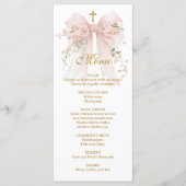 Menu Premier Communion au Ruban Floral - Coquette (Devant)