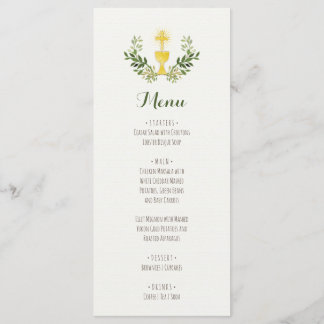 Menu Première communion aquarelle