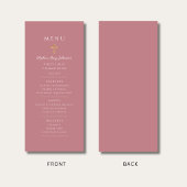 Menu Première communion d'une fille élégante rose