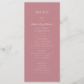 Menu Première communion d'une fille élégante rose (Devant)
