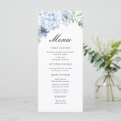 Menu Première Sainte Communion Floral Bleu Poussiéreux (Debout devant)