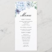 Menu Première Sainte Communion Floral Bleu Poussiéreux (Devant)
