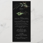 Menu Premium Black Gold Botanical Eucalyptus Green (Devant)