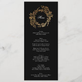 Menu Premium Black Gold Crest Classic Mariage élégant (Devant)