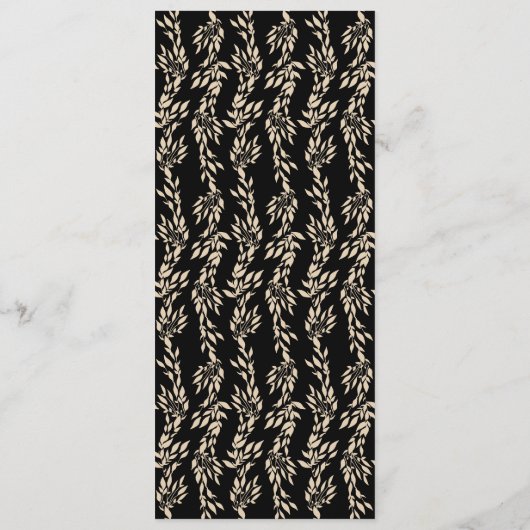 Menu Premium Black Gold Crest Classic Mariage élégant (Dos)