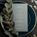 Menu Premium Elegant Calligraphie gris Mariage vert<br><div class="desc">Ce menu fait partie de la collection de Cravates noires</div>