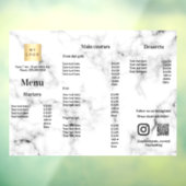 Menu-prijslijst restaurant café marmer raamsticker (Vel 3)