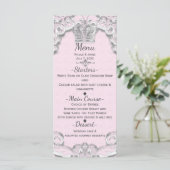 Menu Princesse de Conte de Fées Rose Vintage (Debout devant)