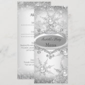 Menu Princesse Hiver Merveilleux Blanc Argent (Devant / Derrière)