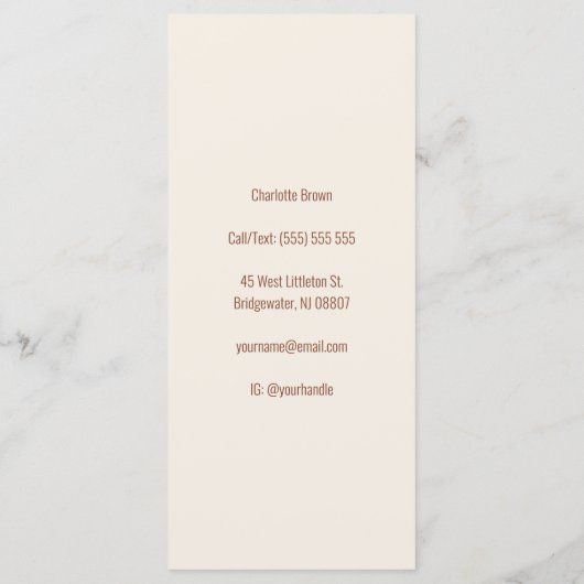 Menu Prix Arc En Terre Cuite Minimale Moderne (Dos)
