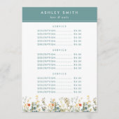 Menu Prix de champ Fleur sauvage élégant (Devant)