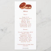 Menu Prix des beignets glacés au chocolat à l'aquarelle (Devant)