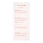 Menu Prix du Salon Spa rose clair simple (Devant)