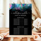 Menu Prix du service d'encre d'alcool holographiqu