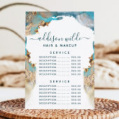 Menu Prix Du Service D'Encre Liquide D'Art Moderne Bleu