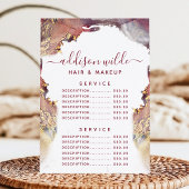 Menu Prix Du Service D'Encre Liquide Moderne Purple Et