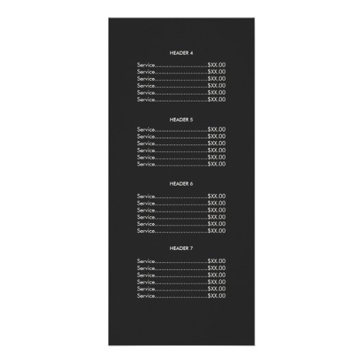 Menu Prix Plate-forme Turquoise et Or Retro (Dos)