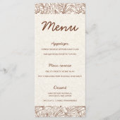 Menu Prochain Chapitre Floral Mariage Fête Marron (Devant)