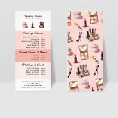 Menu produit et service de l'artiste maquillé