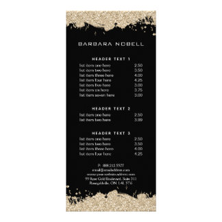 Menu Professional Gold Splatter Service