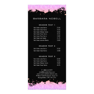 Menu Professional Pink Splatter Service