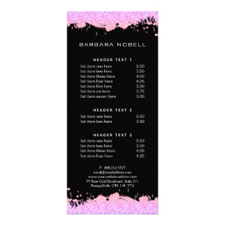 Menu Professional Pink Splatter Service