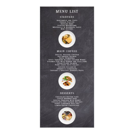 Menu professionnel tendance de nourriture sur tabl (Devant)