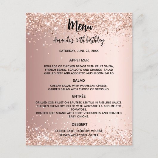 Menu programma roos gouden verjaardag (Voorkant)