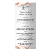 Menu programma zilver roos gouden marmer bruiloft (Voorkant)