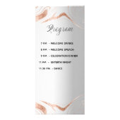 Menu programma zilver roos gouden marmer bruiloft (Achterkant)