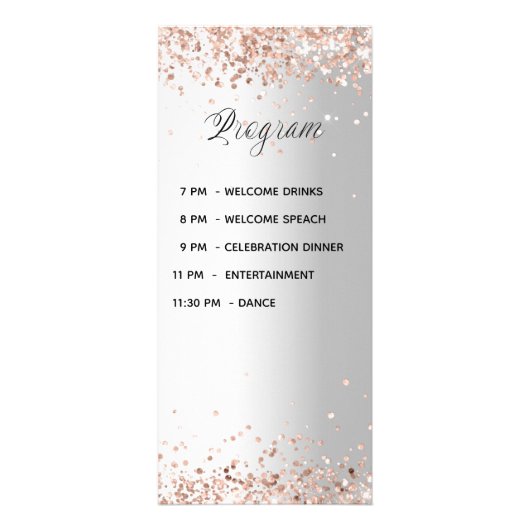 Menu programma zilveren roos gouden bruiloft (Achterkant)