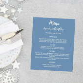 Menu programme bleu pâle fête d'anniversaire