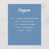 Menu programme bleu pâle fête d'anniversaire (Dos)