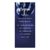 Menu programme fête d'anniversaire bleu marine (Devant)