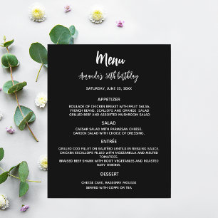 Menu programme noir blanc