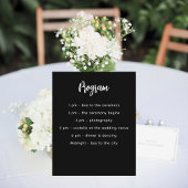 Menu programme noir blanc