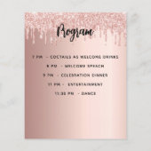 Menu programme rose or fête d'anniversaire (Dos)