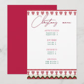 Menu Pull moche tricoté Hygge Anges Cœurs Noël (Devant / Derrière)