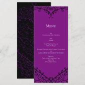 Menu Purple Black Heart torse Mariage gothique (Devant / Derrière)