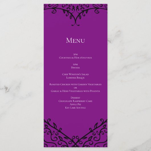 Menu Purple Black Heart torse Mariage gothique (Devant)
