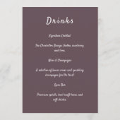 Menu Purple Floral Botanical Wedding (Dos)