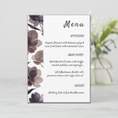 Menu Purple Floral Botanical Wedding (Debout devant)