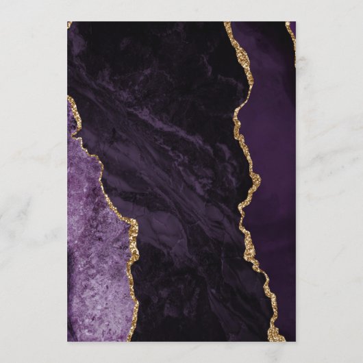 Menu Purple Gold Agate Mariage de script moderne (Dos)