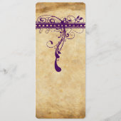 Menu Purple Medieval Renaissance Élégant (Dos)