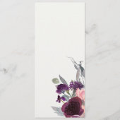 MENU PURPLE PEACH PURPLE LILAC WATERCOLOR MARIAGE FLORA (Dos)