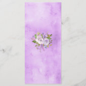 Menu Purple Peonies Fête des mariées, événement personn (Dos)