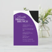 Menu Purple Script Minimal Bridal Brunch Menu (Debout devant)